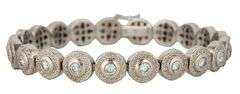 5.25ctw Round Diamond Bezel Set Greek Bezel Station Bracelet in 18K