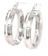 14kt White gold wide hoop earrings