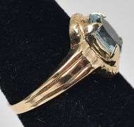 Vintage 10K Yellow Gold Blue Topaz Gemstone Ring