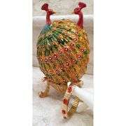 24K Gold Peacock with Swarovski & Ruby Bracelet