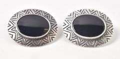 Black Onyx Gemstone Earrings in Sterling Silver