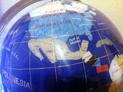 Globe Made of Blue Lapis Gemstones with Silver Tripod