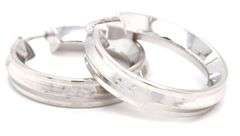 14kt White gold wide hoop earrings