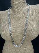 Sterling Silver Paperclip Flat Link Chain 5.8mm Solid 925 Italy Necklace 18"