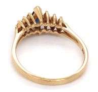 Popular Estate 14K YG Sapphire & Diamond Pyramid Ring