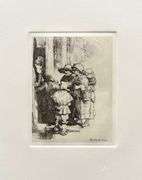 Rembrandt, Beggars Receiving Alms, Highly Collectible Etching