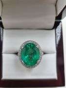 Brilliant 9 ctw Columbian Emerald Statement Ring