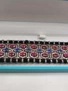 New! +15 ctw all natural rubys, sapphire and diamond weaved on fabric bracelet