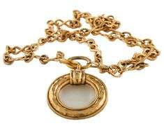 Chanel Twisted Link Loupe Magnifying Glass Pendant Necklace