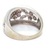 10kt White gold champagne and white diamond band