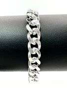 Strong 28.4 Gram 14 Kt White Gold Plate Curb Link Bracelet