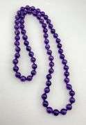 Native American Long Strand Amethyst Round Beads Necklace