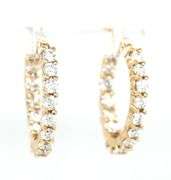 14kt Yellow gold 2.40ctw diamond in out hoop earrings