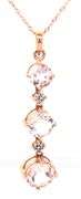 10kt Rose gold 3.50ctw Morganite and diamond pendant on chain