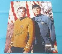 HAND SIGNED WILLIAM SHATNER AND LEONARD NIMOY 8X10 WITH COA