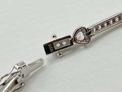 925 Sterling Silver Tennis Bracelet With Heart Station