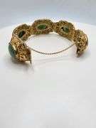 Investment! Antique 14KT Yellow Gold Bracelet featuring very Rare Jade