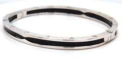18kt White gold B zero 1 style black ceramic bangle bracelet