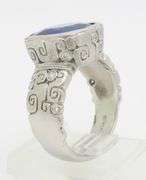 Platinum GIA Certified Blue Sapphire & Diamond Ring