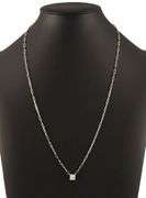 1.01ct Princess Cut Diamond Solitaire Paperclip Chain Necklace in 14K
