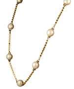 Vintage Chanel Faux Pearl and Crystal Station Necklace