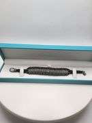 New! +10 ctw all natural diamond weaved on fabric bracelet