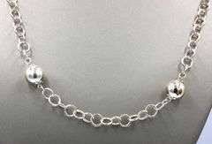 Fancy circle ball chain necklace in 925 sterling silver