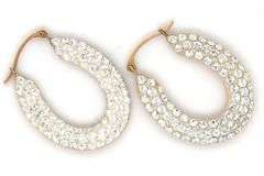 14kt Yellow gold crystal oval earrings