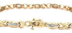 Pretty 14K YG XOX Style Bracelet with Baguette Diamonds