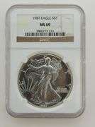 1987 American Silver Eagle, NGC MS69