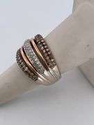 CERTIFIED 14K WHITE AND ROSE GOLD DIAMOND BAND