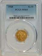 Super PQ PCGS MS64 graded 1928 $2.50 Indian Gold Piece