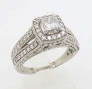 Perfect, Certified Earth Mined Diamond Halo Engagement Ring