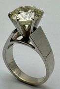 14K White Gold Solitaire 4.75ct Diamond Engagement Ring