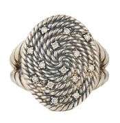 David Yurman 0.18ctw Diamond Cable Coil Cocktail Ring in Sterling