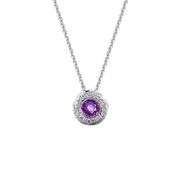 Elegant 925 Silver Pendant – Dancing Amethyst with Moissanite Sparkle