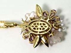 Artistic 14K Yellow Gold Floral Bouquet on Necklace