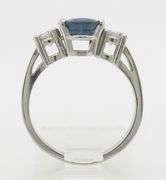GIA Certified Blue Sapphire & Diamond Three Stone Ring