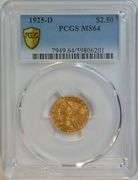 Super PQ PCGS MS64 graded 1925-D $2.50 Indian Gold Piece