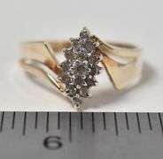 Alluring 10K Yellow Gold Diamond Cluster Ring