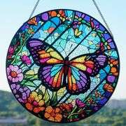 Butterfly Stained Glass Window Hanging Suncatcher