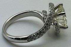 14K White Gold Designer 4.79 Ct Diamond Engagement Ring