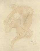 Exclusive Auguste Rodin Lithograph of Watercolor Signed in the Plate, 1949