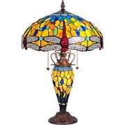 Stained Glass Dragonfly Shade Table Lamp