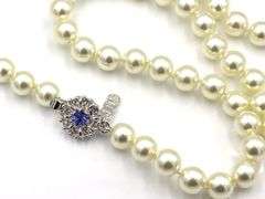Camrose & Kross JBK faux pearl and blue Swarovski crystal necklace and matching bracelet