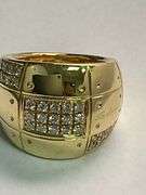 CERTIFIED 'salvini' 18K YELLOW GOLD DIAMOND BAND / RING