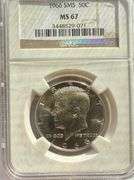 1966 SMS MS 67 Cameo NGC Kennedy Half.