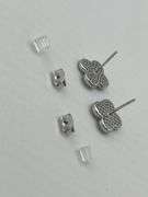 925 Sterling Silver Crystal Clover Stud Earrings