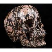Hand-Carved Pink Rhodonite Crystal Skull