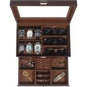6-Slot Watch & Sunglasses Organizer with Drawer
